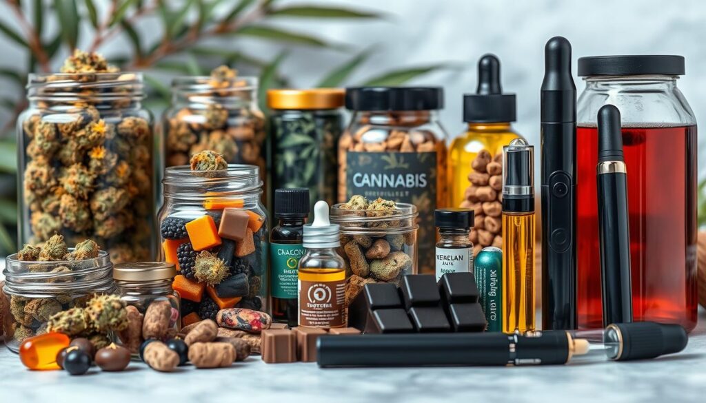 Variety of cannabis products